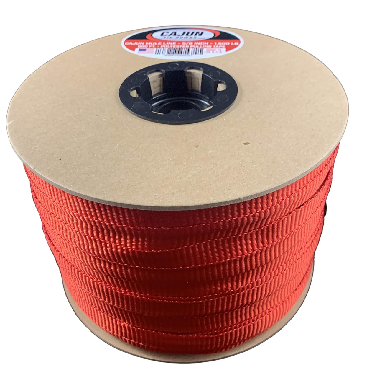 Cajun Red Polyester Pull Tape, 5/8 Inch, 1,500 lb.