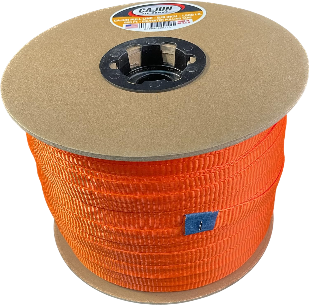 Neon Orange Polyester Pull Tape, 5/8 Inch, 1,500 lb. by Cajun
